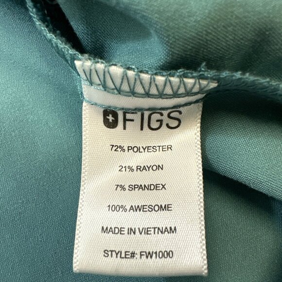 FIGS Technical Collection Women's sz XL Green V-Neck Top Pocket Scrubs FW1000 - Picture 9 of 10